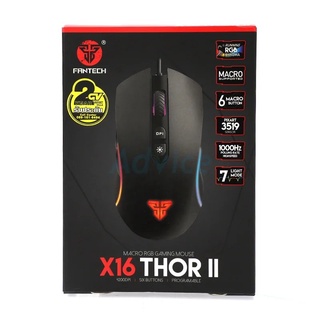 FANTECH X16 THOR II V2c Optical Macro Key RGB Gaming Mouse เมาส์เกมมิ่ง ออฟติคอล ตั้งมาโครคีย์ได้ ความแม่นยำสูง