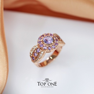 Top1Jewelry แหวนเงินแท้925 พลอย Amethyst แท้