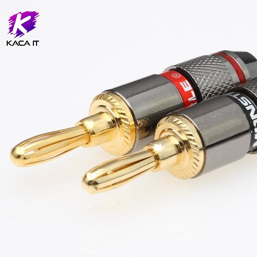 MONSTER 4 mm อะแดปเตอร์ลำโพงปลั๊กกล้วยทองแดง,ตัวเชื่อมต่อชุบทอง24K Gold Plated Audio Speaker Wire Cable Screw Banana Plu