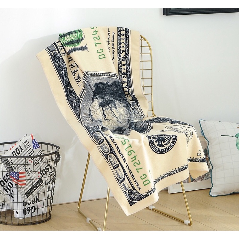 ผ้าเช็ดตัวลายแบงค์ดอลล่าผ้าขนหนู ผืนใหญ่(พร้อมส่งจากไทย)สินค้าใหม่