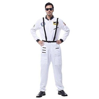 ชุดแฟนซีคอสตูมนักบินอวกาศสำหรับผู้ใหญ่ Astronaut White Adult Costume เป็นชุดแบบจัมพ์สูทเอวยืดด้านหลัง มีสายรัดบ่า