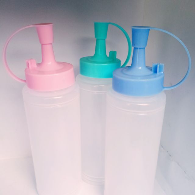 ขวดพลาสติกบรรจุ ซอส / นมข้น (แบบ1หัว)(ราคาที่ระบุ ต่อ1 ชิ้น) sauce bottle 300 ml