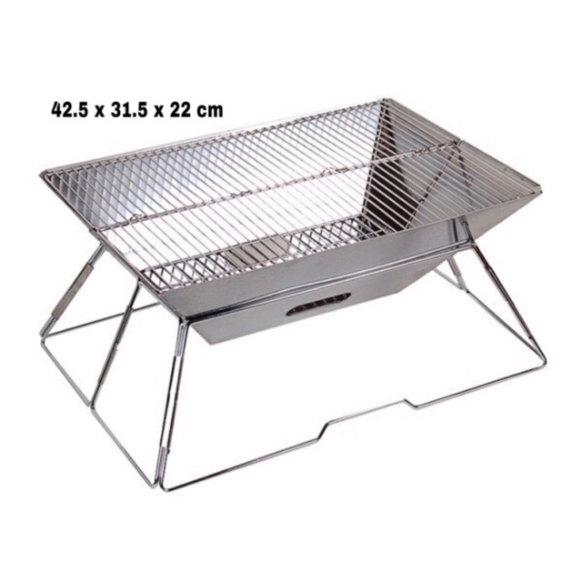 เตาปิ้งย่าง BBQ พกพา เตาปิ้งย่างสแตนเลส (ใช้ถ่าน) เตาปิ้งย่างอเนกประสงค์ เตาย่างบาบีคิว