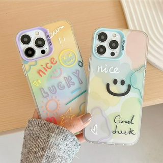 【ขายดี】เคสโทรศัพท์มือถือ ลายอีโมติคอน หน้ายิ้ม หรูหรา สําหรับ iPhone 11 12 13 14 Series