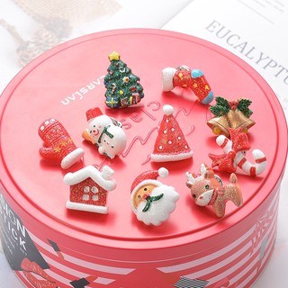 Fulllove 20pcs /10pcs 1 Set เข็มกลัดลายการ์ตูนน่ารักสไตล์เกาหลี เข็มกลัด ซ่อนปลายสีทอง Xmas Brooch มี14สี รุ่นFJ087A