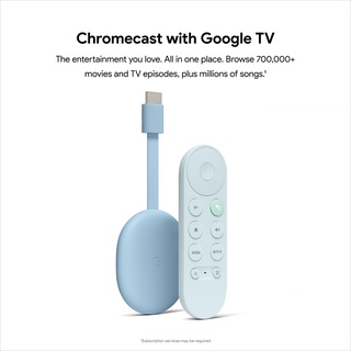 Google Chromecast Gen 4 with Google TV - Streaming Entertainment in 4K HDR - Sky Blue