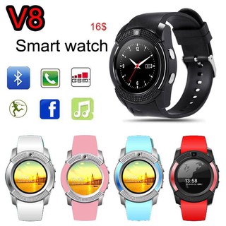 นาฬิกาโทรศัพท์ Smart Watch รุ่น V8 Bluetooth นาฬิกาบูลทูธ มีกล้อง โทรศัพท์ได้ ใส่ซิมได้ รับประกัน 6เดือน