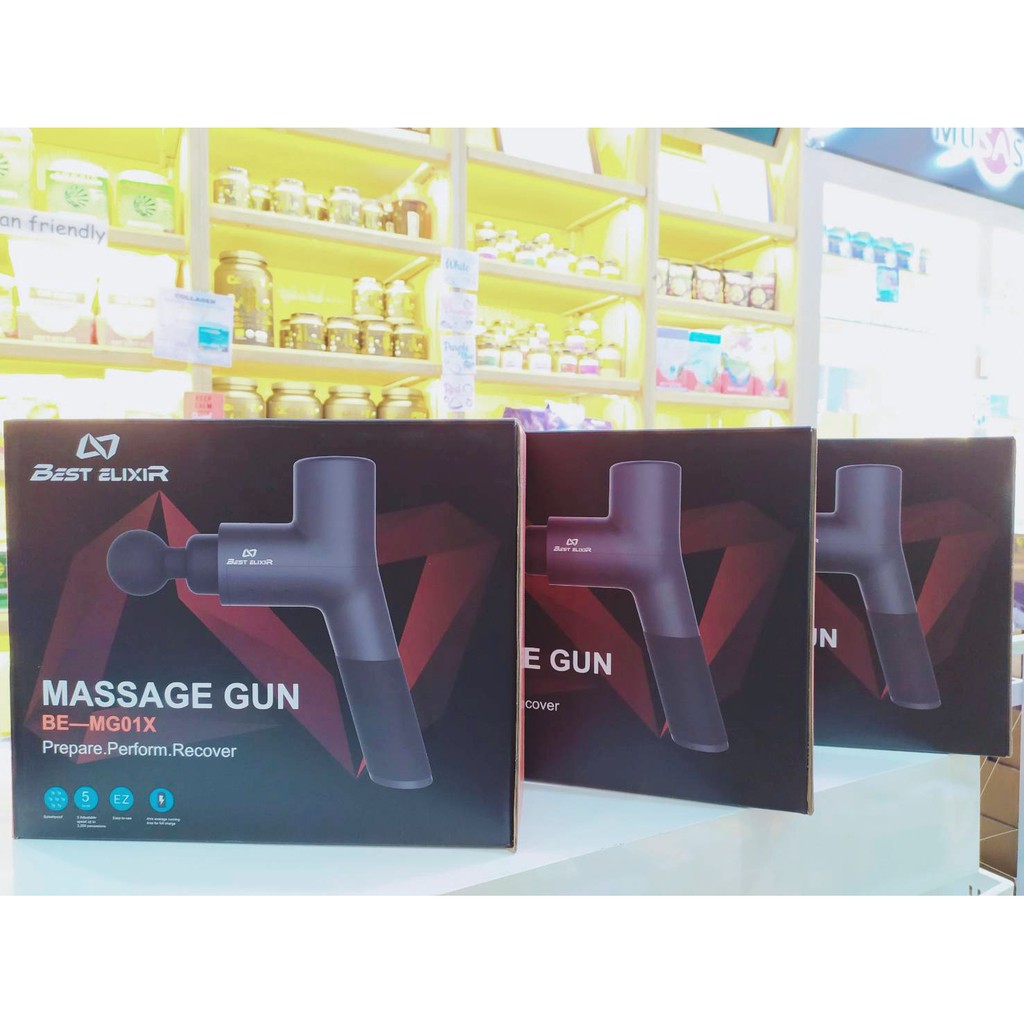 Best Elixir Massage Gun Gray/Black ปืนนวดผ่อนคลายกล้ามเนื้อ (ประกันศูนย์ไทย)