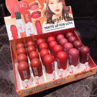 ขายส่งลิปแคปซูลกล่องละ 24 แท่ง 6  สี Matt Lipstick