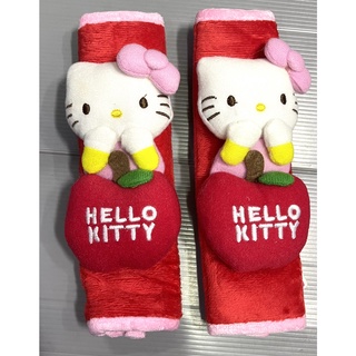 ผ้า หุ้มเข็มขัดนิรภัยรถยนต์ #kitty คิตตี้แอ๊ปเปิ้ลแดง แพ๊คคู่