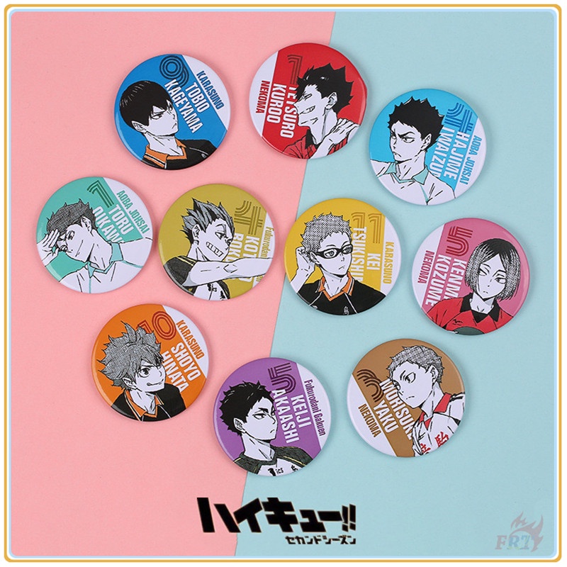 ◑ ป้ายดีบุกคอสเพลย์ ตัวละครอนิเมะ Haikyuu!! ◐ อุปกรณ์เสริมกระเป๋าเป้สะพายหลัง เข็มกลัด 58 มม. 1 ชิ้น (10 แบบ)