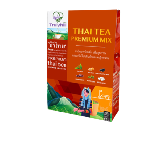 Trulyhill Thai Tea Mix ชาไทยพร้อมดื่ม เพื่อสุขภาพ ผสมโปรตีนถั่วและหญ้าหวาน (12 ซอง)