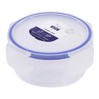 กล่องอาหารกลม 0.23 ลิตร KECH x DOUBLE LOCK No.9131 FOOD CONTAINER KECH X DOUBLE LOCK 9131 0.23L WHITE/DARK BLUE