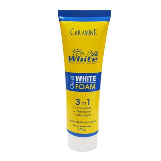 Ceramine White 24th Clear White Foam เซอรามายน์ ไวท์ ทเวนตี้โฟร์ เคลียร์ ไวท์ โฟม