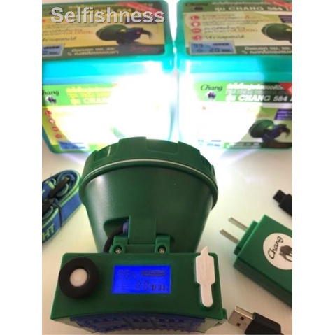 🐝คุณภาพสูง🐝♛▩❏หัวไฟคาดหัว หัวไฟ led ตราช้าง แท้!!(Chang) รุ่น 584 ไฟจับกบ ที่ชาร์จแบบ USB พร้อมส่งทุ