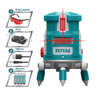 Total เลเซอร์วัดระดับ ลำแสงสีแดง รุ่น TLL306505 ( Self-Leveling Line Laser - Red Laser Beams ) ที่วัดแนวเส้น Nlph