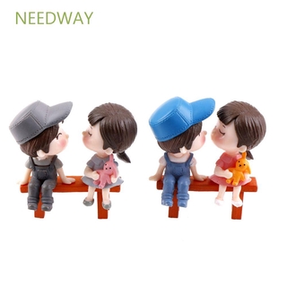 Needway โมเดลตุ๊กตาคู่รัก ขนาดเล็ก สำหรับตกแต่งสวนถาด 3 ชิ้น