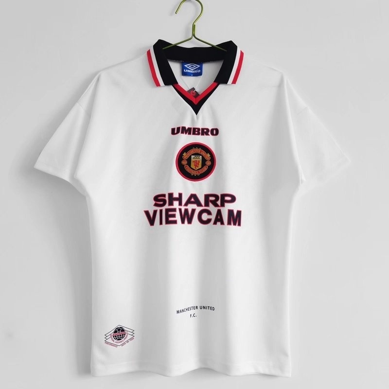 เสื้อกีฬาแขนสั้น ลายทีมชาติฟุตบอล Manchester United 1996/97 ชุดเยือน คุณภาพสูง AAA
