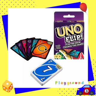 เกมการ์ด บอรด์เกมส์ สีม่วง UNO Flip Card Game กระดาษมัน