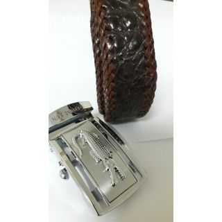 Crocodile belt1.3x48 inches เข็มขัดถักหนังจระเข้