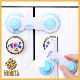 MIMOSA DoorLock ตัวล็อคกันเด็กเปิดตู้ มี 2 สี ที่ล็อคลิ้นชัก ที่ล็อคตู้ ล็อคเก๊ะ แผ่นกาว 3M อย่างดี ขนาด 10x3.5 cm.