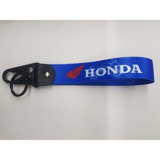 Key Chain Honda ปีก สีฟ้า งานหนังเทียม