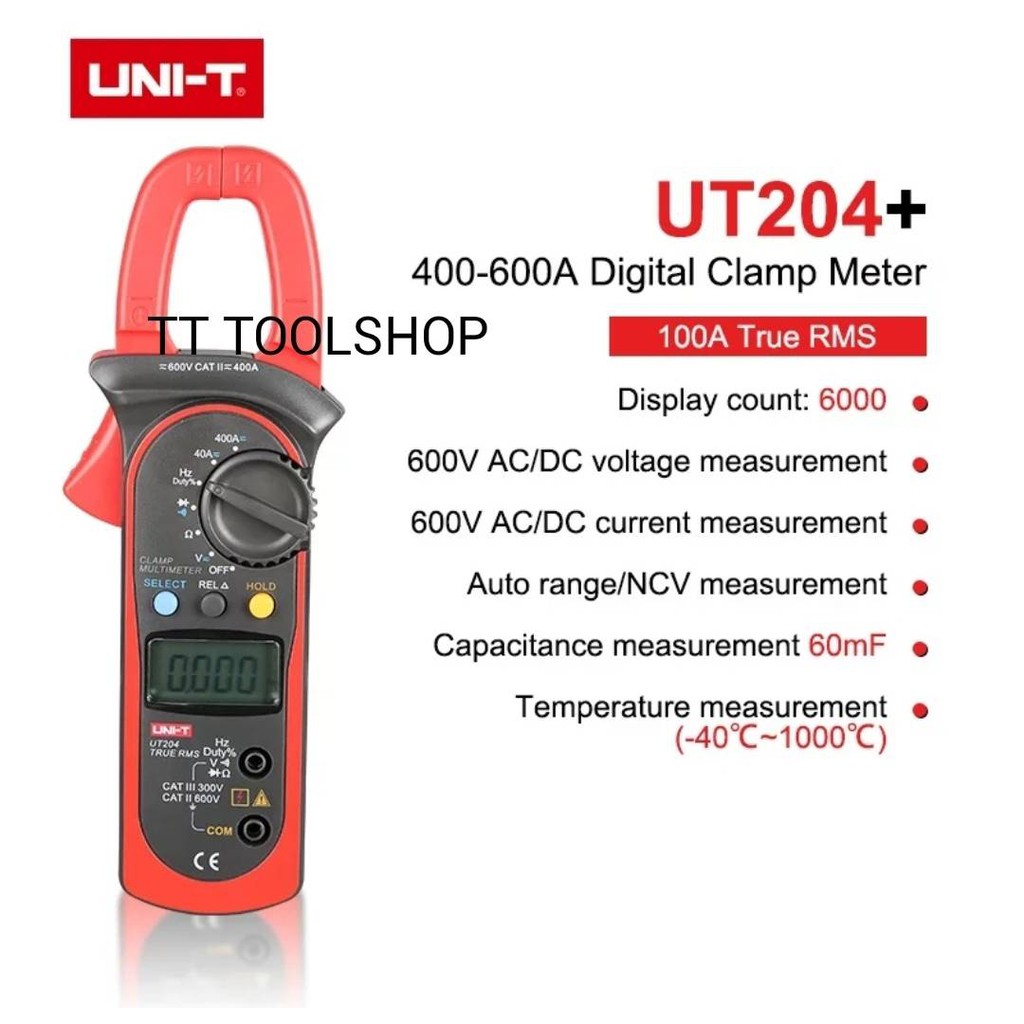 UNI-T รุ่น UT204 แคลมป์มิเตอร์  Digital Clamp Meter ของแท้ ส่งด่วน ส่งไว
