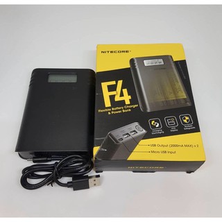 ที่ชาร์จ Nitecore F4 ชาร์จถ่าน IMR, Li-ion เป็น Powerbankได้   (สินค้าไม่รวมถ่านชาร์จ) ของใหม่ของแท้