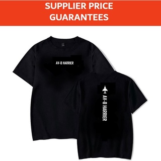 เสื้อขาว - AV8HARRIERเสื้อยืดพิมพ์ลายunisexผ้าฝ้าย100%