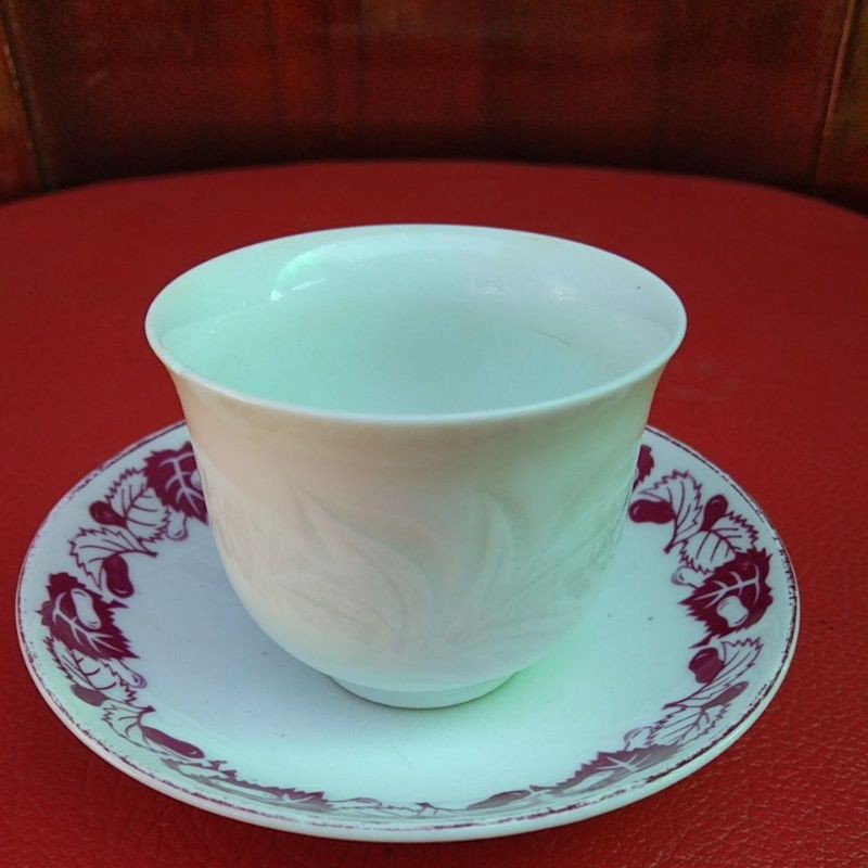 แก้วน้ำชา/กระถางจานรอง เซรามิกมือสองญี่ปุ่น งานตำหนิ