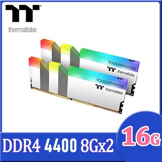 16GB (8GBx2) DDR4/4400 RAM PC (แรมพีซี) THERMALTAKE TOUGHRAM RGB White (R022D408GX2-4400C19A)
