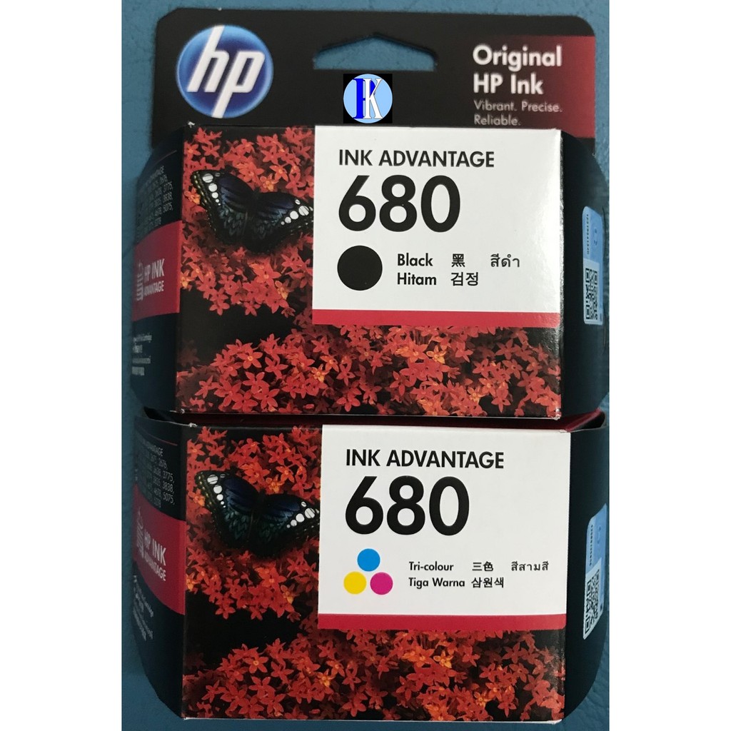 ตลับหมึกพิมพ์ HP NO.680 F6V26A COLOR และ F6V27A BK ของแท้ ...