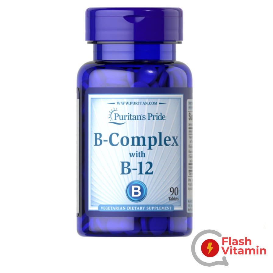 &lt; พร้อมส่ง &gt;  Puritan's Pride B-Complex   Vitamin B-12  / 90 เม็ด  - วิตามินบีรวม