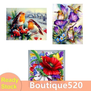 Bou【Stock】ชุดปักครอสติช 11CT ลายนกดอกไม้สําหรับตกแต่งบ้าน