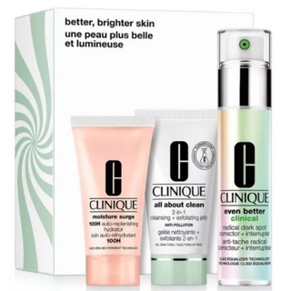 ผลิต 7/21 ของแท้จาก USA 🇺🇸 Clinique Better Brighter Skin Skincare Set 1 Set มี 3 ชิ้น