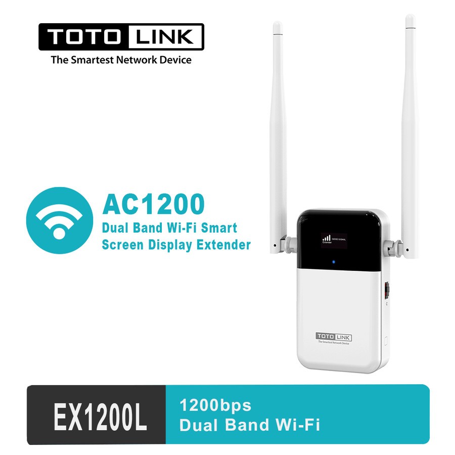 Totolink Extender EX1200L AC1200 Dual Band WIFI แสดงผลหน้าจออัจฉริยะ