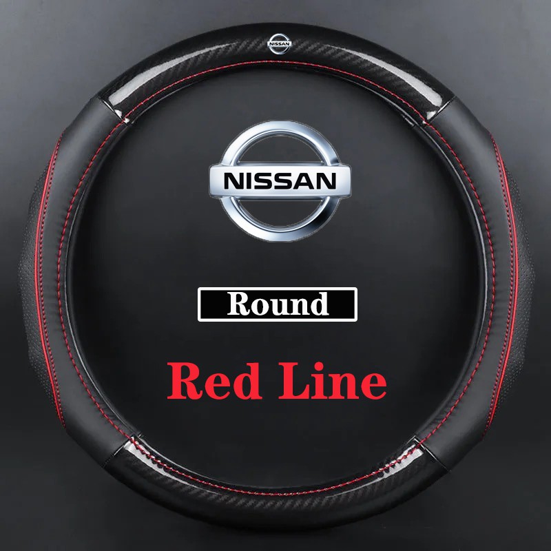 Nissan Carbon Fibre หนังพวงมาลัยรถสําหรับ nismo Almera X Trail Navara Juke มีนาคม Terra Sunny อุปกรณ
