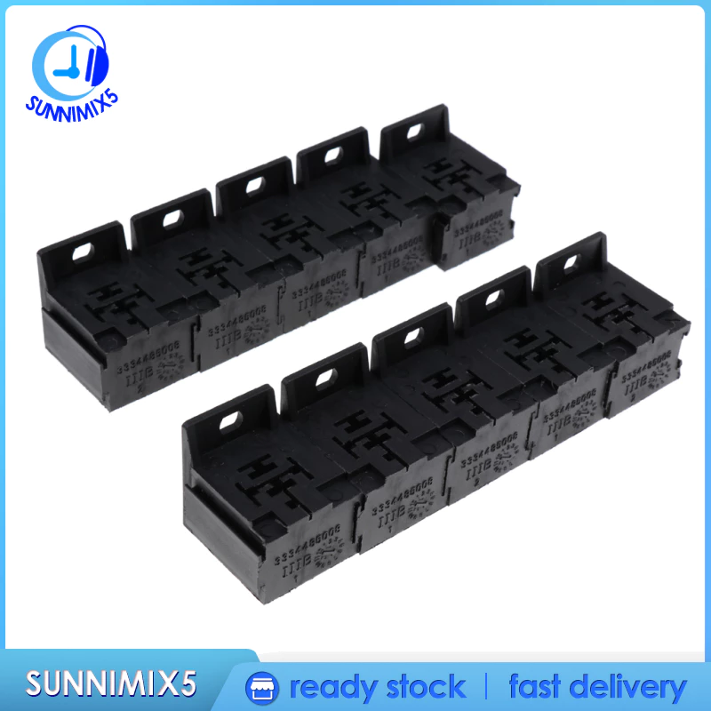ฐานรีเลย์ 30A-80Amp 5 Pin 10 ชิ้น พร้อมขั้วต่อ 50 ชิ้น