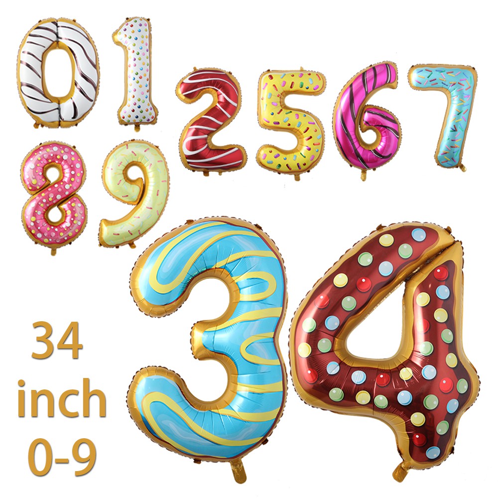 DOUGHNUT ลูกโป่งฟอยล์รูปโดนัทขนาดใหญ่ 34 นิ้วสําหรับตกแต่งปาร์ตี้