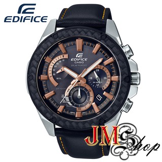 Casio Edifice โครโนกราฟพลังงานแสงอาทิตย์ สายหนังแท้ รุ่น EQS-910L-1AVUDF