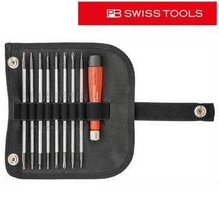 PB Swiss Tools ชุดไขควง เล็ก (แบน+แฉก+หกเหลี่ยม+ท๊อกซ์) 9 ตัวชุด พร้อมซองหนัง รุ่น PB 515