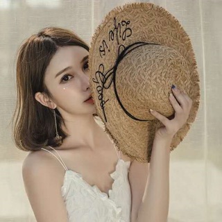 หมวกสานปีกกว้างไปทะเลสีน้ำตาล