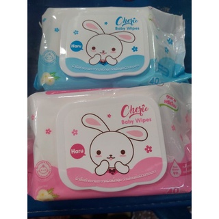 กระดาษทิชชู่เปียก cherie baby wipes 40แผ่น