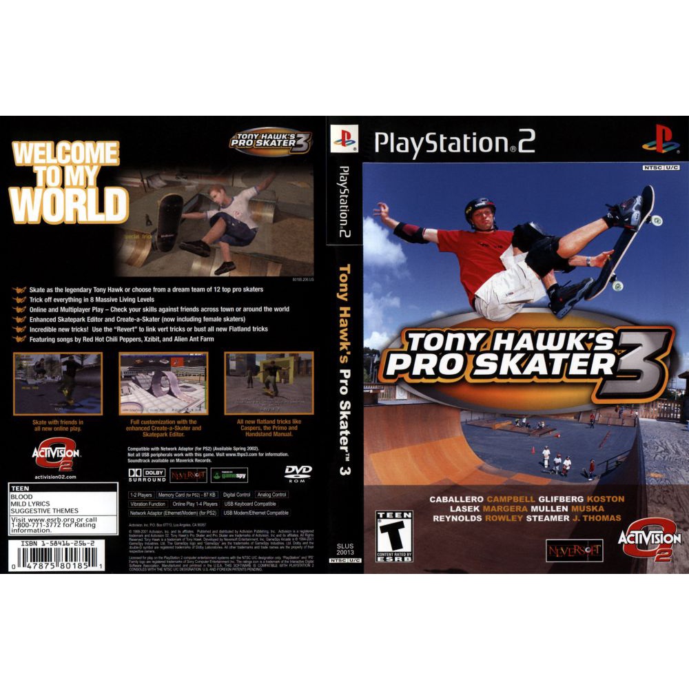 แผ่นเกมส์ PS2 Tony Hawk's Pro Skater 3 คุณภาพ ส่งไว (DVD)
