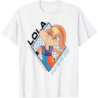 เสื้อยืดผ้าฝ้ายพรีเมี่ยม เสื้อยืด ลายกระต่าย Lola Bunny Grid สําหรับผู้ใหญ่