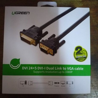 UGREEN สาย หัว DVI 24+5 Dual Link to VGA  Digital Video Cable Gold Plated  รุ่น 11617 for TV, DVD, Projector