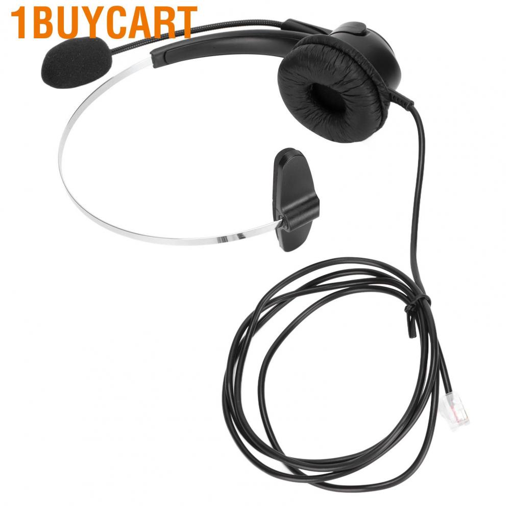 1buycart ชุดหูฟังโทรศัพท์หูฟังตัดเสียงรบกวนไมโครโฟนสำหรับ Office Call Center
