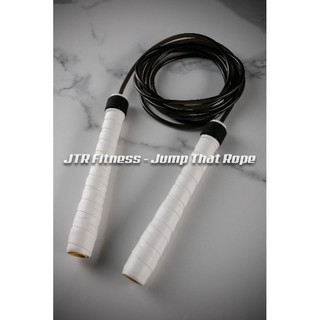 Jump Rope PVC 5mm - 18cm White Handles - เชือกกระโดด ด้ามสีขาว ยาว 18cm