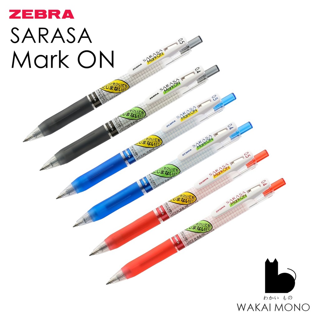 ปากกาเจล Zebra Sarasa Clip Mark ON 0.4 - 0.5mm ขายแยกแท่ง