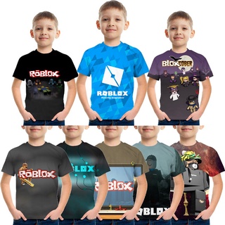 เสื้อยืด พิมพ์ลายการ์ตูนเกม ROBLOX ใส่สบาย แฟชั่นฤดูร้อน สําหรับเด็ก 3-13 ปี